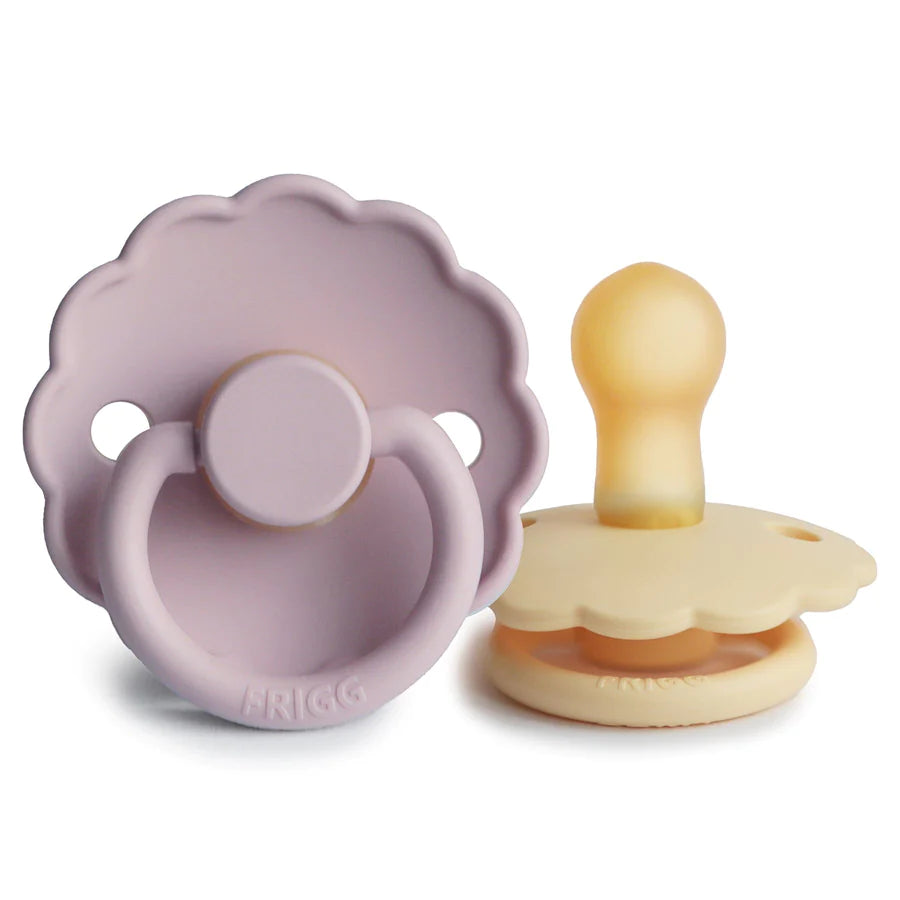 Frigg Daisy Natural Rubber Pacifiers Soft Lilac | Pale Daffodil