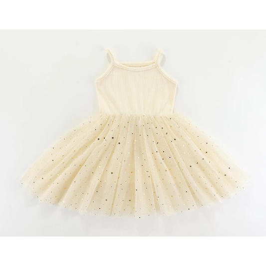 maMer Valentina Tutu Dress Vanilla Golden Stars