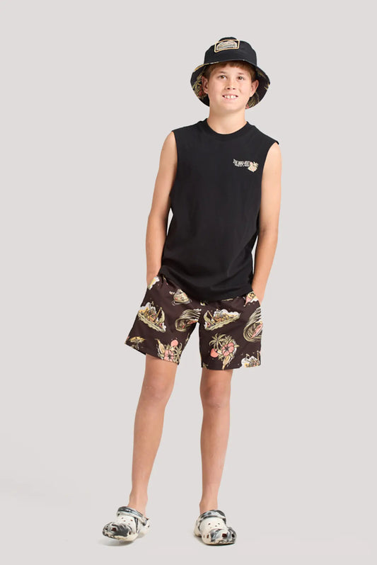 Mad Hueys Frothin Out Muscle Tee Vintage Black