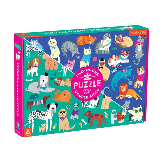 Cats and Dogs Double Sided Puzzle 100pce