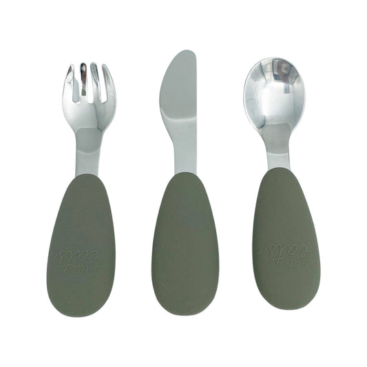 Petite Eats Full Metal Cutlery Set Sage