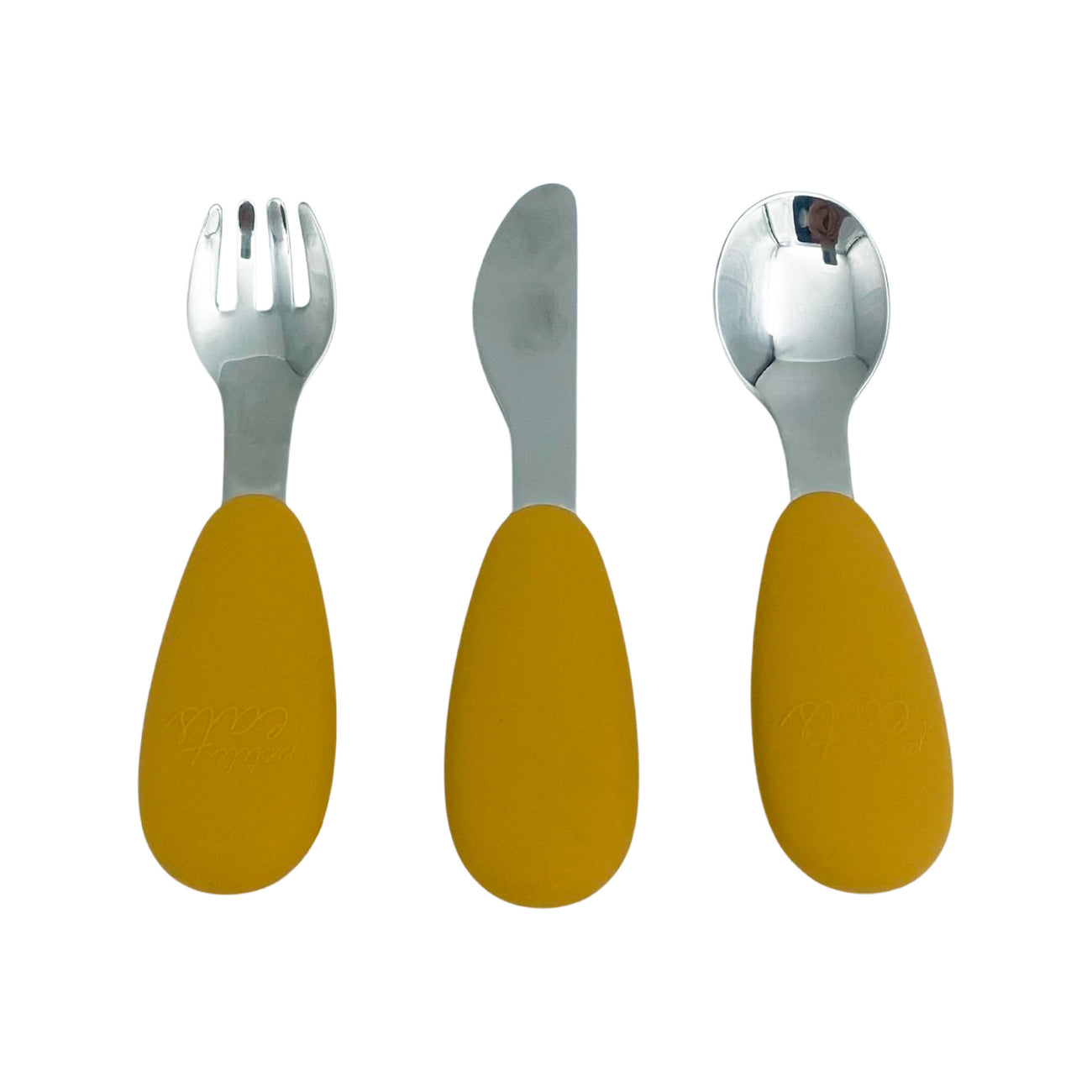 Petite Eats Full Metal Cutlery Set Mustard