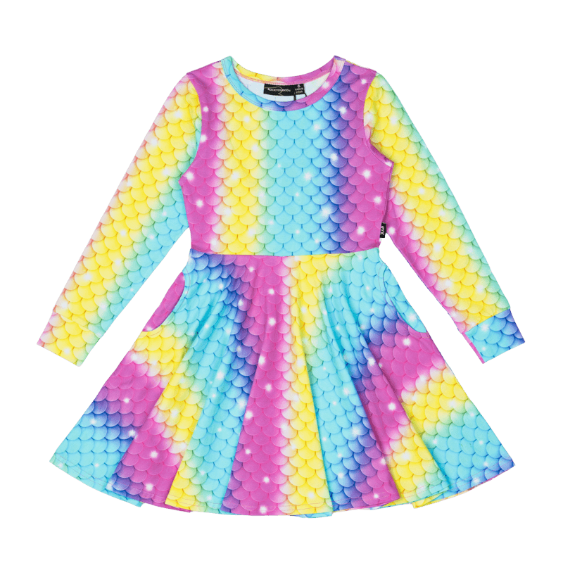 Rock Your Kid Splash Long Sleeve Waisted Dress