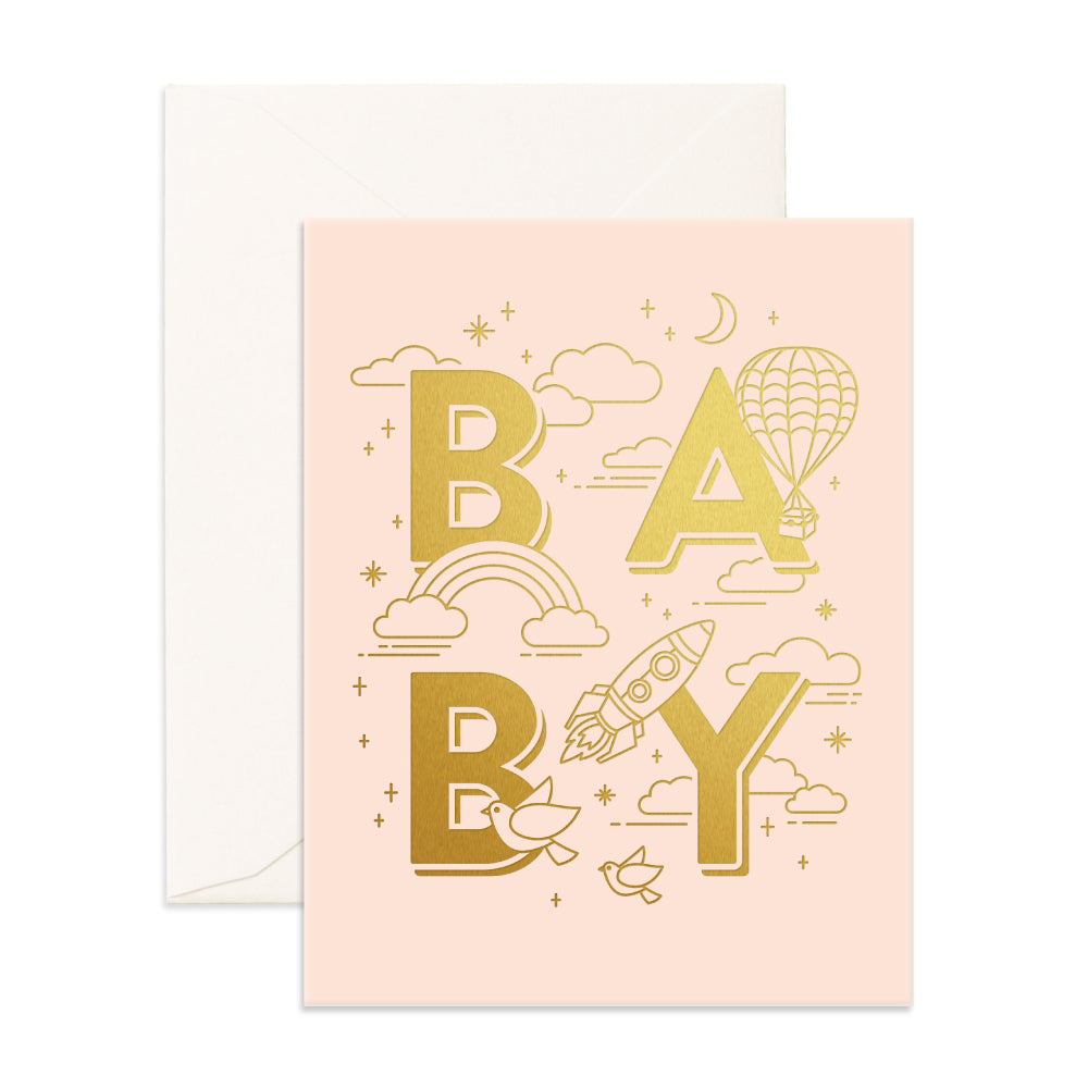 Baby Universe Pale Pink Greeting Card