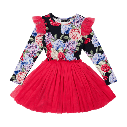 Rock Your Kid Midnight Florals Long Sleeve Circus Dress