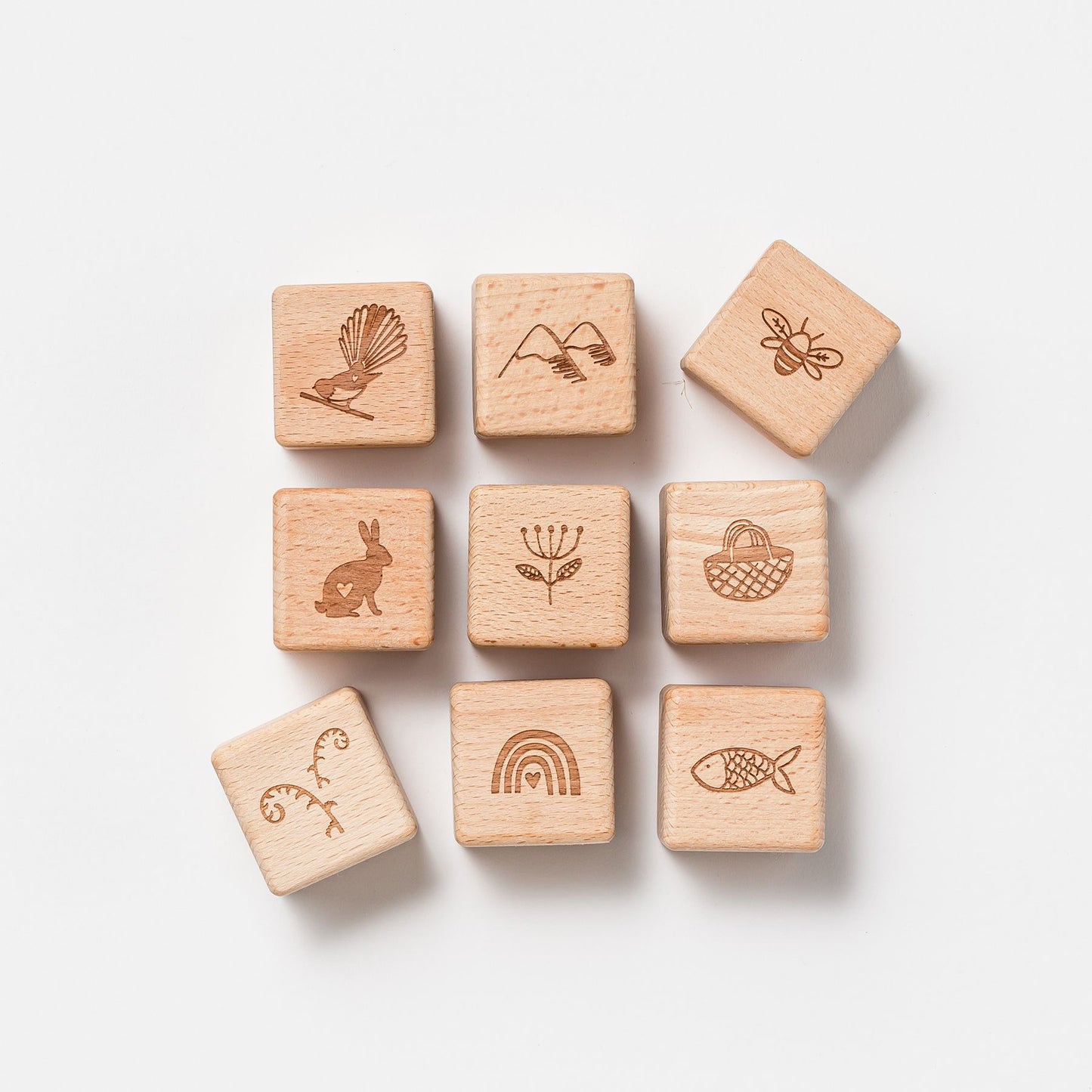 Over the Dandelions Tahi Rua Toru Wooden Block Set