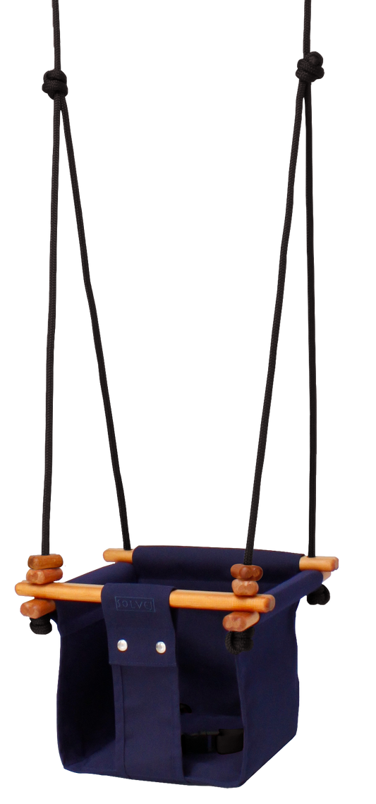 Solvej Baby and Toddler Canvas Swing, Midnight Blue