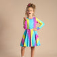 Rock Your Kid Splash Long Sleeve Waisted Dress