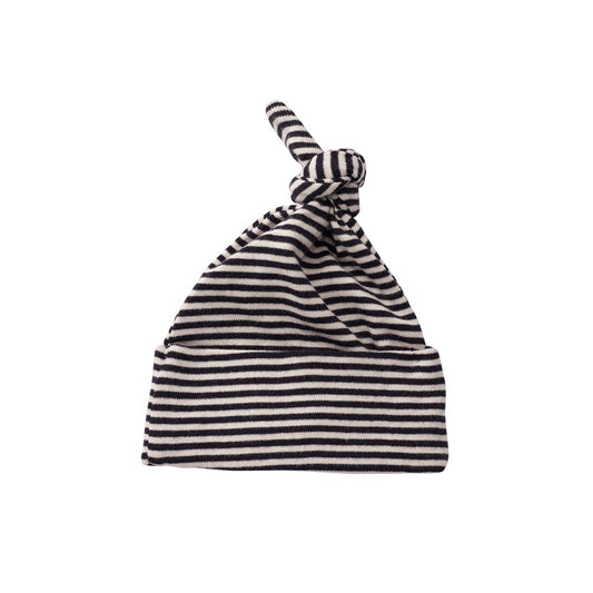 Nature Baby Cotton Knotted Beanie Navy Stripe