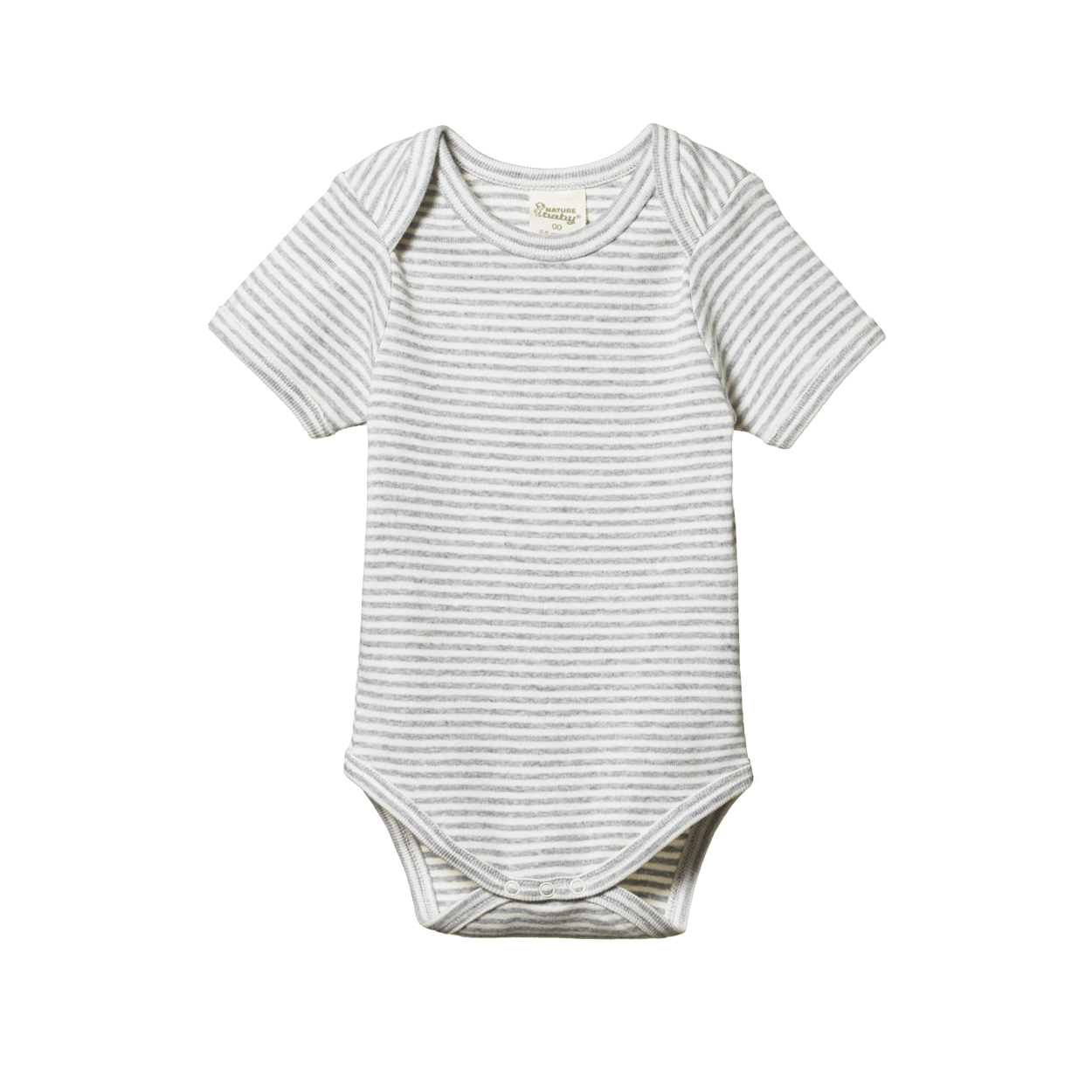 Nature Baby Short Sleeve Bodysuit Grey Marl Stripe