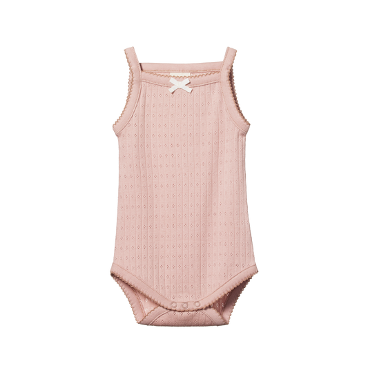 Nature Baby Camisole Bodysuit Pointelle Rose Bud