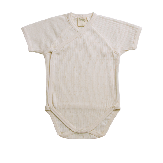 Nature Baby Short Sleeve Kimono Bodysuit Pointelle