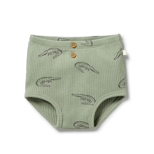 Wilson & Frenchy Organic Rib Nappy Pant Little Croc