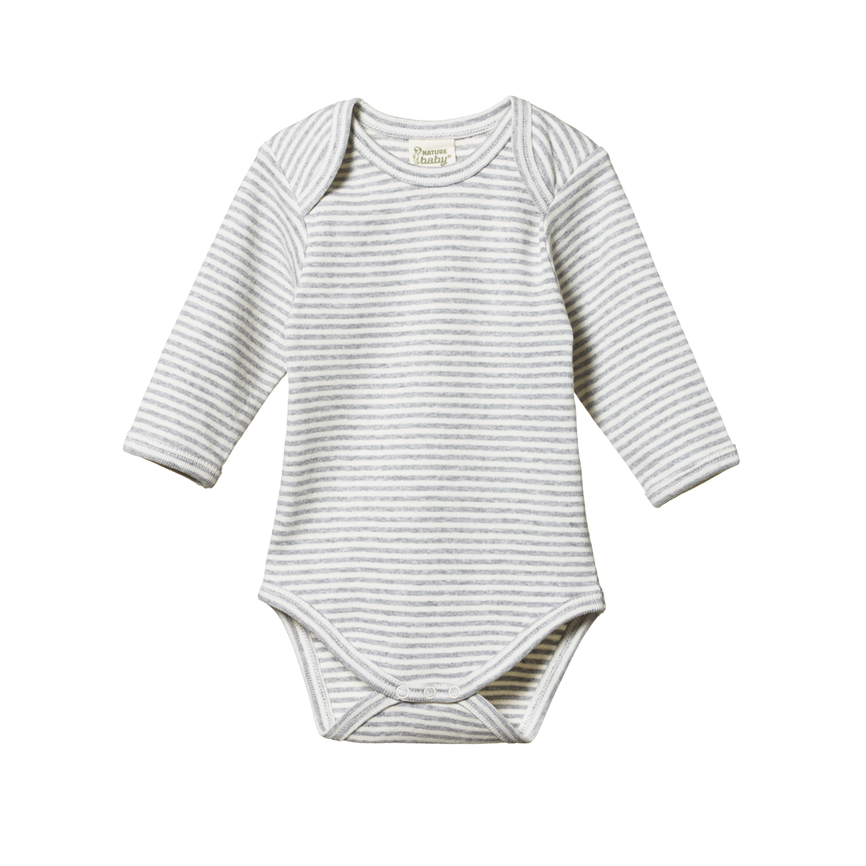 Nature Baby Long Sleeve Bodysuit Grey Marl Stripe