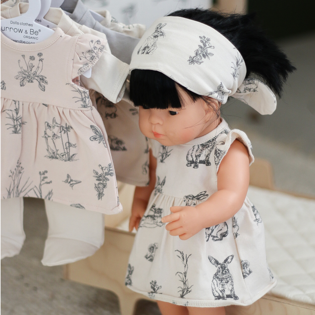 Burrow & Be Doll Clothing Almond Burrowers Dress