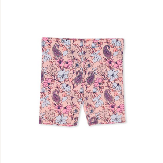 Milky Paisley Floral Baby Bike Shorts