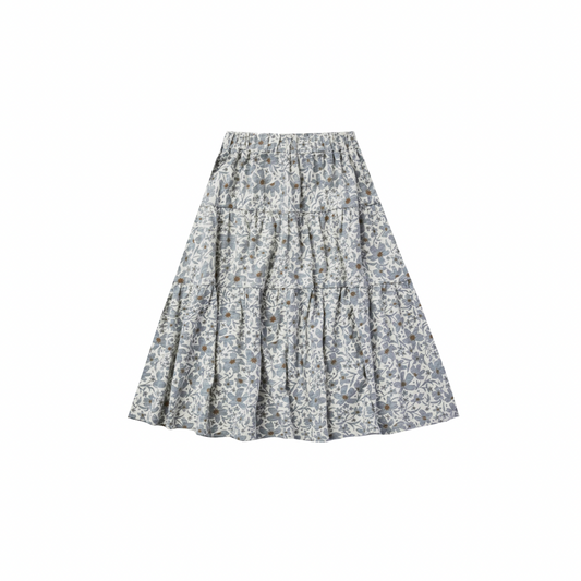 Rylee & Cru Tiered Midi Skirt Georgia Blue Floral