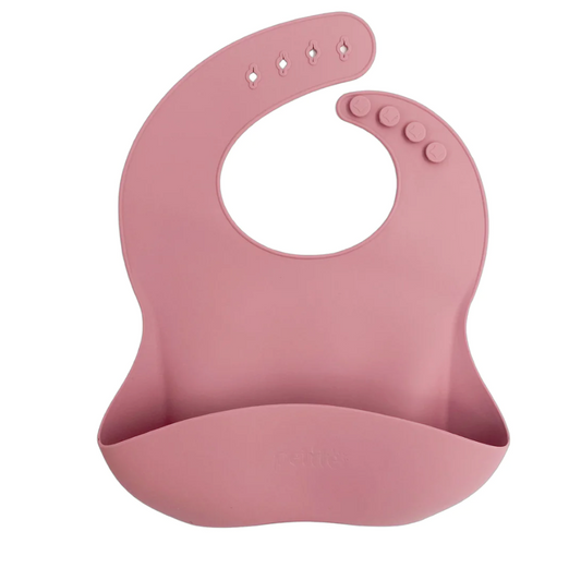 Petite Eats Premium Silicone Bib Dusky Rose Large