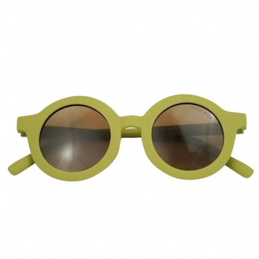 Grech & Co Original Round Sunglasses Chartreuse