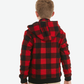 Swanndri Kid's Crooked River Wool Hoodie Red/Black Check