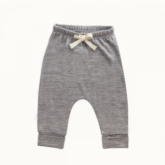 Nature Baby Merino Essential Drawstring Pants Grey Marl