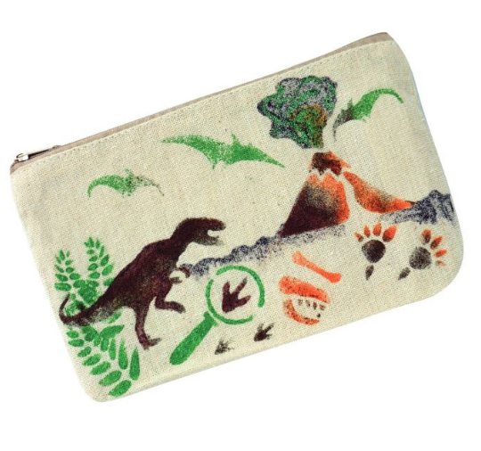 Design Your Own Dino Stencil Pencil Case