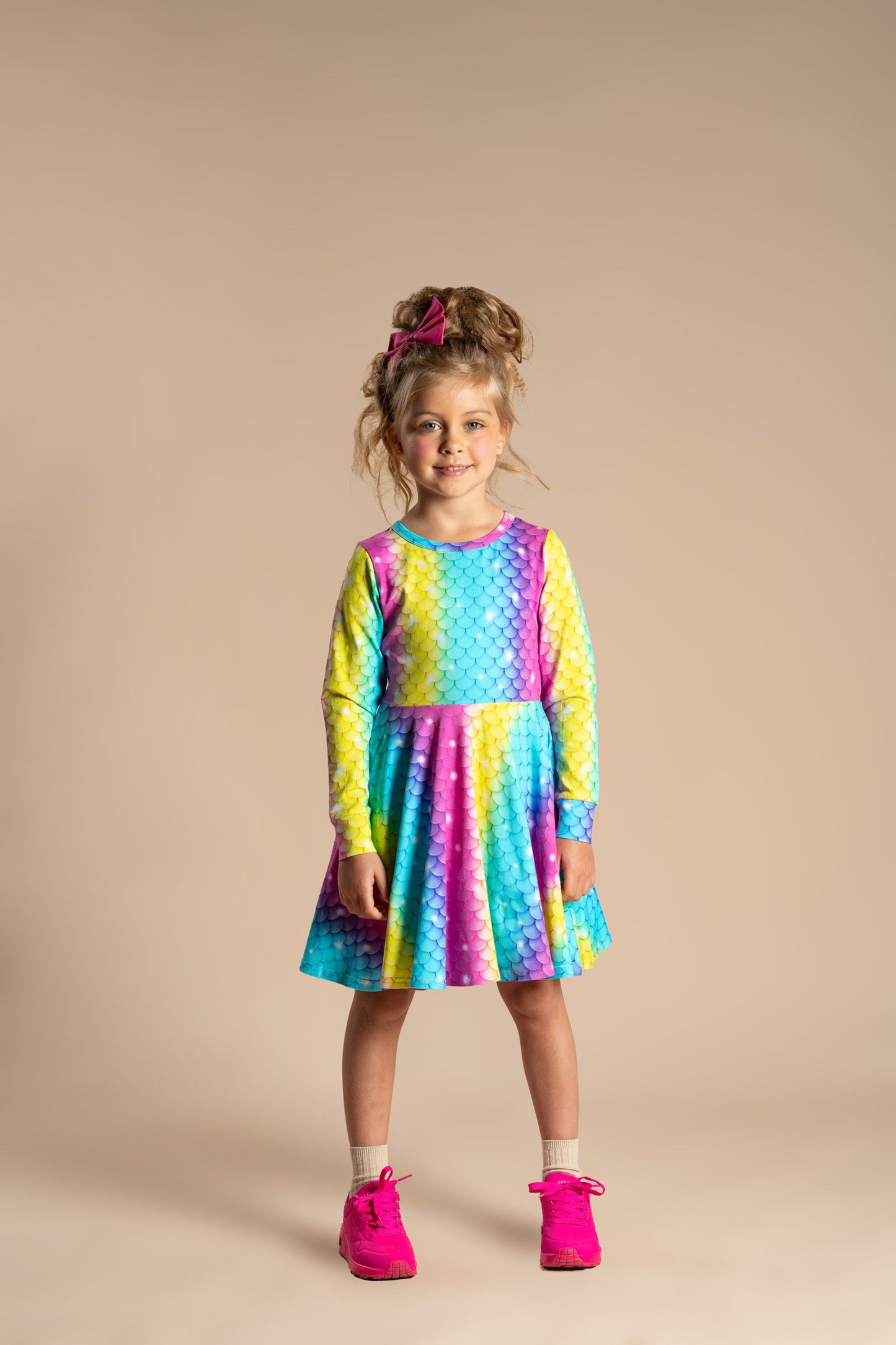 Rock Your Kid Splash Long Sleeve Waisted Dress