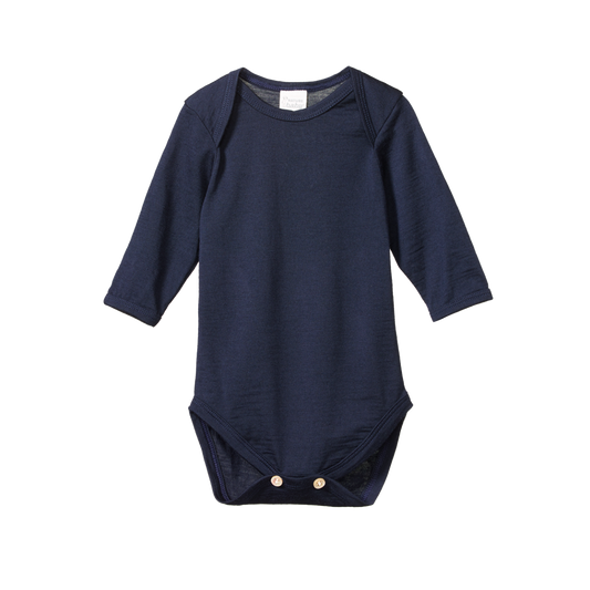 Nature Baby Merino Essential Long Sleeve Bodysuit Navy