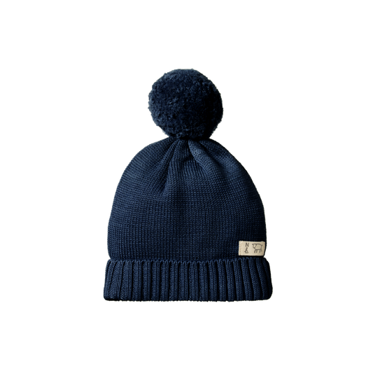 Nature Baby Alpine Pom Pom Beanie Navy