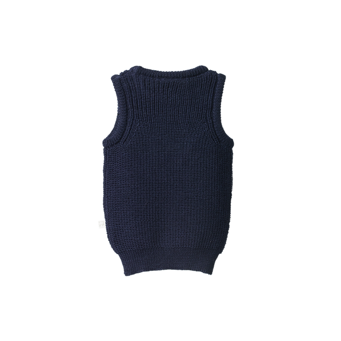 Nature Baby Merino Knit Vest Navy Chunky Knit