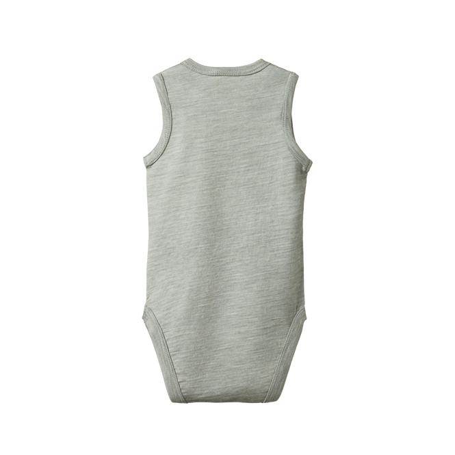 Nature Baby Merino Essential Singlet Bodysuit Grey Marl