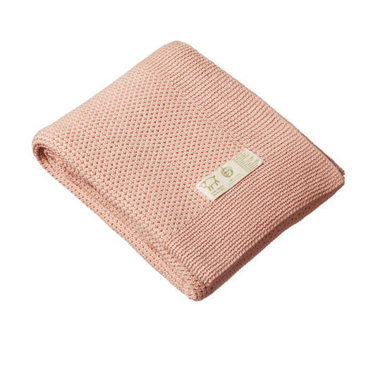 Nature Baby Merino Knit Blanket Rose Dust